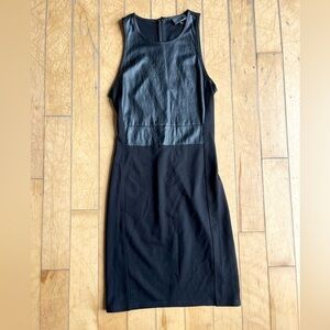Wilfred Free Aritzia Black Faux Leather Sleeveless Dress Size Small